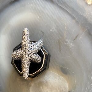 Sterling Silver CZ Starfish Ring Vintage